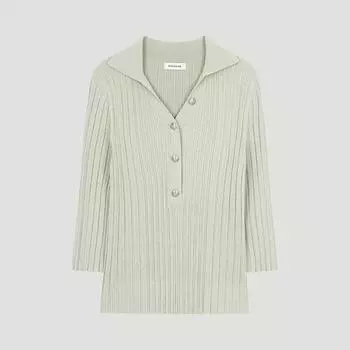 [She S miSS] V-образный воротник, полупуговица, 7 частей, трикотаж SSkpoo11010 Ln Light green/55