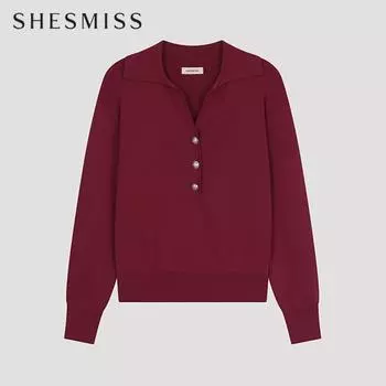 She S miSS V-образный воротник с полукнопочной застежкой SSkpoo11050 Wi wines/55