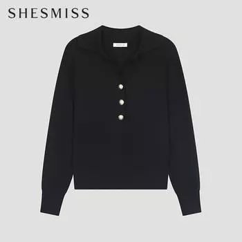 She S miSS V-образный воротник с полукнопочной застежкой SSkpoo11050 Bk blacks/55