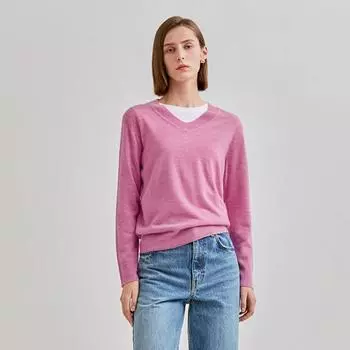 She S miss V-образный вырез, базовая вязка SSkpon42540 oatmeal/55