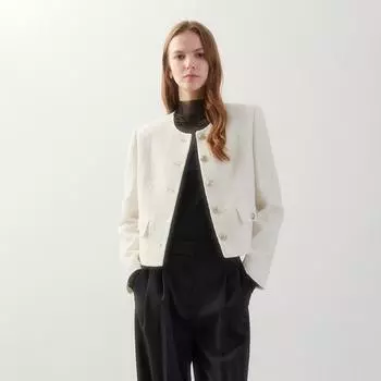 [She S miSS] Весенний твидовый пиджак с двумя карманами Swwjko11060 Pink/55