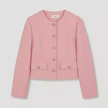 [She S miSS] Весенний твидовый пиджак с двумя карманами Swwjko11060 Pi Pink/55