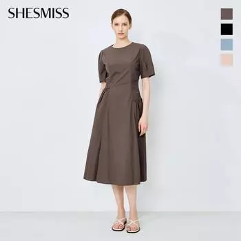 She S Miss Volume Pin Tuck Incision DressS Swwopo22150 light khaki/55