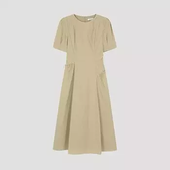 She S Miss Volume Pin Tuck Incision Dresses Swwopo22150 Lk light khaki/55