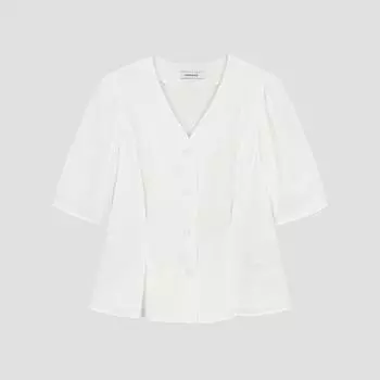 She S miss Volume Slim V Neck BlouSe Swwblo22040 Ow off-white/55