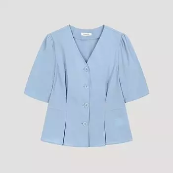 She S miSS Volume Slim V Neck blouSe Swwblo22040 Ll light blue/55