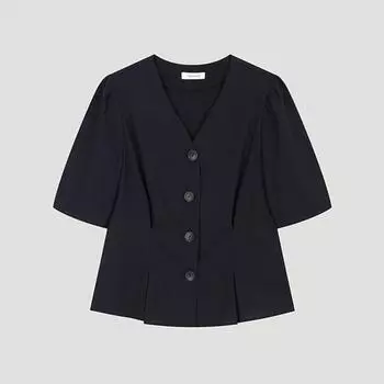 She S miSS Volume Slim V Neck blouSe Swwblo22040 Dn DARK NAVY/55