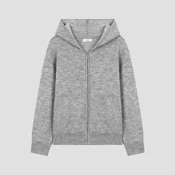 She S miSS Вязаный кардиган с капюшоном на молнии SSkcdo42080 Mg MELANGE GRAY/55