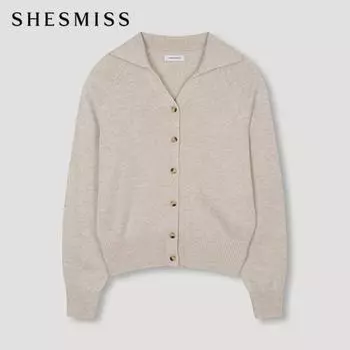 She S miSS Вязаный кардиган с V-образным вырезом SSkcdn41010 Ot oatmeal/55