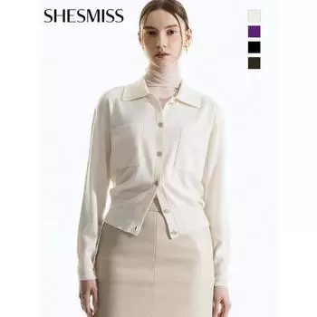 She S miSS Вязаный кардиган с воротником и пуговицами SSkcdn31020 creamy/55