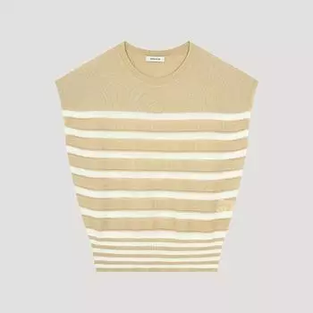 She S miSS Вязаный свитер с полосатым рукавом-крылышком SSkpoo22610 фунтов light beige/55