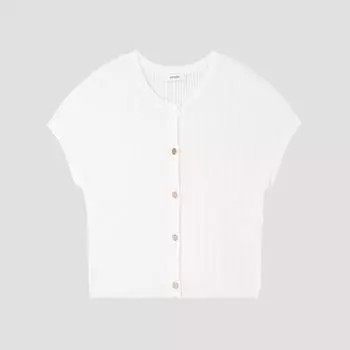 [She S miSS] Вязаный жакет с ребристым рукавом SSkpop22120 Cr creamy/55