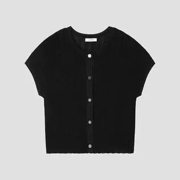 [She S miSS] Вязаный жакет с ребристым рукавом SSkpop22120 blacks/55