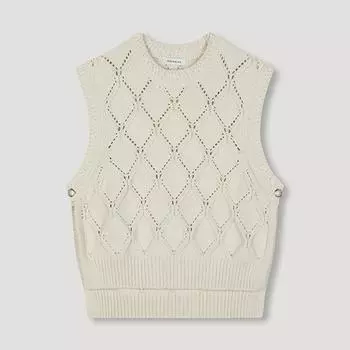 She S miss Вязаный жилет с боковыми пуговицами SSkvtn31010 Cr creamy/66