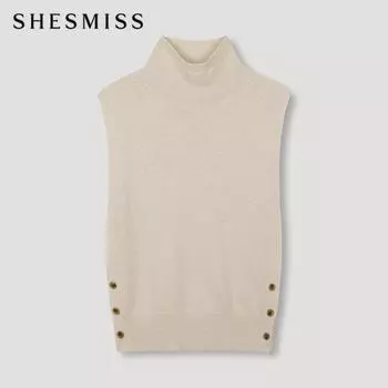 She S miss Вязаный жилет с боковыми пуговицами SSkvtn41010 Lb light beige/55