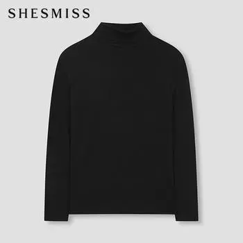 She S miss Высокий воротник Футболка с начесом SajTSn42510 Bk blacks/55