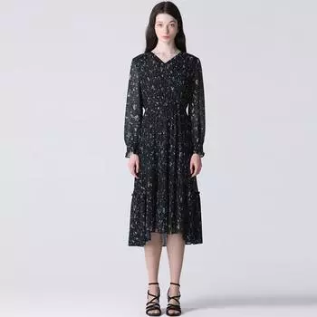 She S Miss Высококачественное романтическое плиссированное платье с V-образным вырезом Green (GN)/55