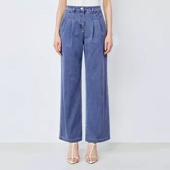 She S miSS waShed Pin Tuck Wide Denim pantS SSSmSlo22100 Blue/55