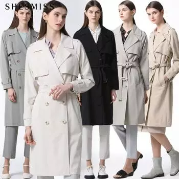 She S miSS Wide Collar Double Button Trench Coat Cream (CR)/66