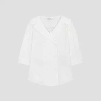 She S miSS Wide Collar Double Shirt SwwSto22070 Ow off-white/55