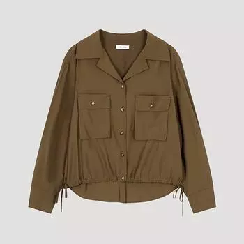 She S miSS Рубашка с широким открытым воротником SwwSto32040 Br Braun/55