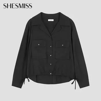 She S miSS Wide Open Collar Shirt SwwSto32040 Bk blacks/55