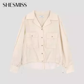 Она S miSS Рубашка с широким открытым воротником SwwSto32040 Cr creamy/66