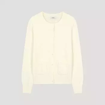 She S miss шерстяной базовый кардиган с круглым вырезом SSkcdo42510 IV Ivory/55