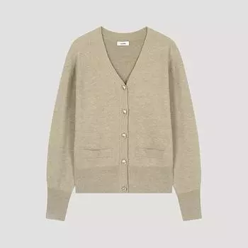 She S miss шерстяной базовый кардиган с V-образным вырезом SSkcdo42110 Me MELANGE BEIGE/55