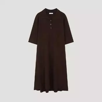 She S Miss шерстяное трикотажное платье с воротником SSkopo32010 DW dark brown/55