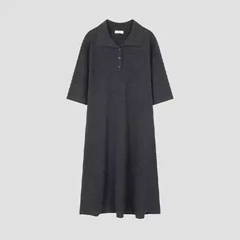 She S Miss шерстяное трикотажное платье с воротником SSkopo32010 Ch charcoal/55