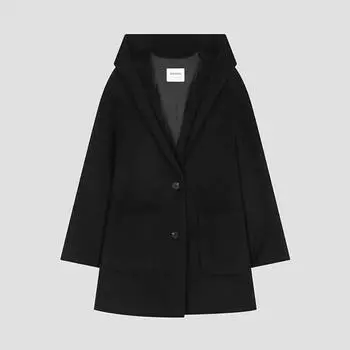 She S miSS Wool Blend Handmade Hooded Coat Swhcto42090 Bk blacks/55