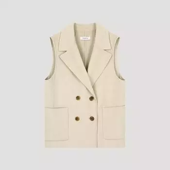 She S miss жилет ручной работы из смеси шерсти Swhvto42020 Ot oatmeal/55