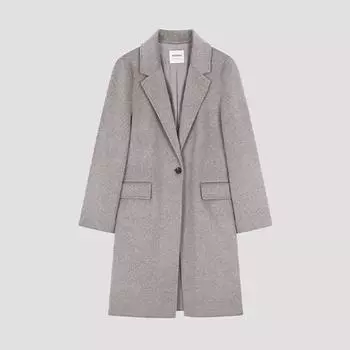 She S miSS Wool One Button Handmade Coat Swhcto42010 Mg MELANGE GRAY/55