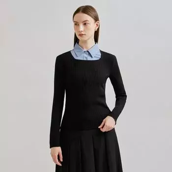 She S miSS Шерстяной трикотажный топ с квадратным вырезом SSkpon42660 light pink/55