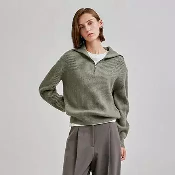 She S miSS шерстяной трикотажный топ на молнии SSkpon41070 light khaki/55