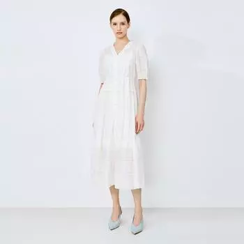 She S Miss вязаное крючком многоуровневое платье с V-образным вырезом Swwopo21040 blacks/55