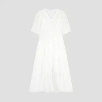 She S Miss вязаное крючком многоуровневое платье с V-образным вырезом Swwopo21040 Ow off-white/55