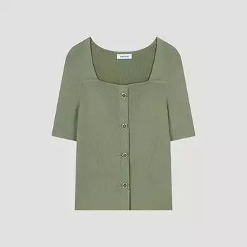 She S miSS вязаный свитер с квадратным вырезом и пуговицами SSkpoo21050 Lk light khaki/55