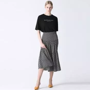 She S miSS женственная юбка с геометрическим узором и сборками на спине beige (BE)/55