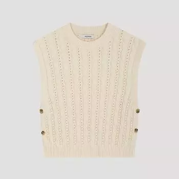 [She S miSS] Жилет с перфорацией Cable Punching SSkvto12030 Cr creamy/55