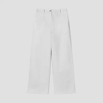 She Smiss Белые широкие хлопковые брюки с клапаном на кармане Swwslp11100 Ow off-white/55