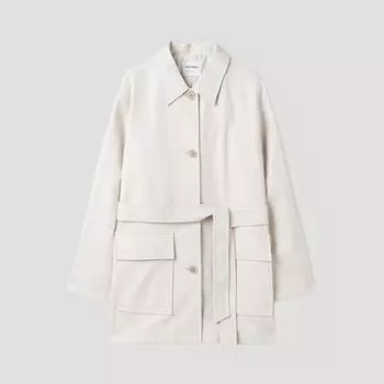 She Smiss Eco Leather Trench Maccoat Swwbyp12040 Cr creamy/55