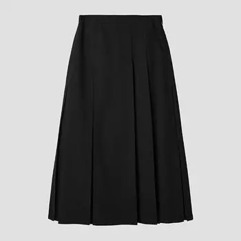 She Smiss Pleated Slit Long Skirt Swwskp11030 Bk blacks/55
