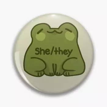 She They Frog Pronouns, настраиваемая мягкая пуговица, булавка с мультяшным забавным воротником, женская булавка на лацкане, подарочная брошь, ювелирное изделие, шляпа, милая креативная брошь