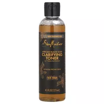 SheaMoisture, африканское черное мыло, очищающий тоник с экстрактом тамаринда, без отдушек, 4,1 жидких унций (121 мл)