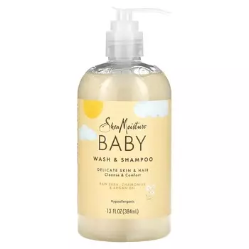 SheaMoisture, Детский гель для душа и шампунь с ладаном и миррой, 13 жидких унций (384 мл)