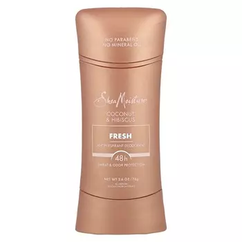 SheaMoisture, дезодорант-антиперспирант, свежий, кокос и гибискус, 2,6 унции (74 г)
