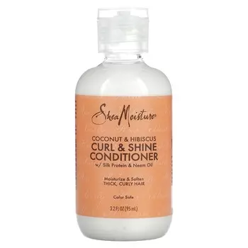 SheaMoisture, кондиционер для вьющихся и кудрявых волос, кокос и гибискус, 3,2 жидких унции (95 мл)