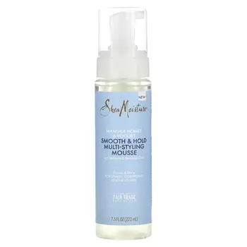 SheaMoisture, Manuka Honey & Yogurt, Smooth & Hold Multi-Styling Mousse with Mapura and Baobab Oils, 7.5 fl oz (222 ml)
